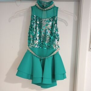 Shimmering Aqua Kids Dance Costume